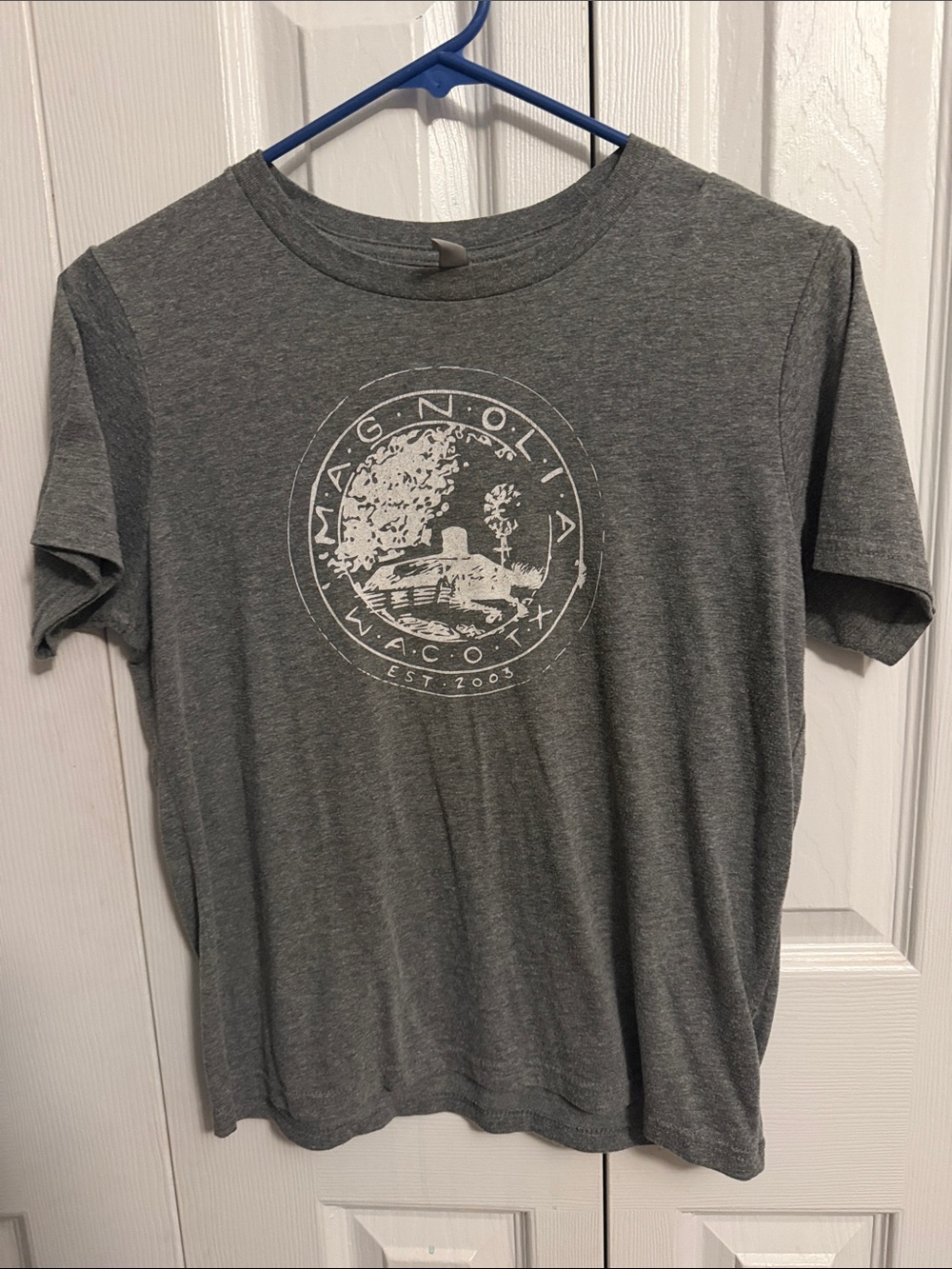 Next Level Apparel Heather Gray Short-Sleeve Tee with White Magnolia Emblem